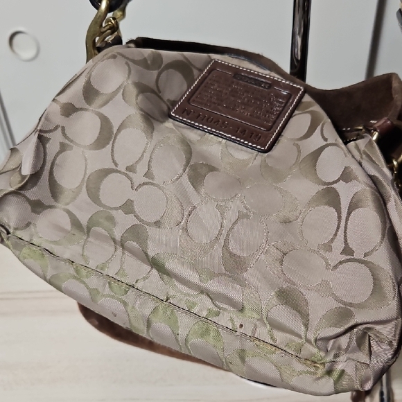 Coach REHAB Dark Brown Suede Bag Crossbody with Tassel - Picture 12 of 13